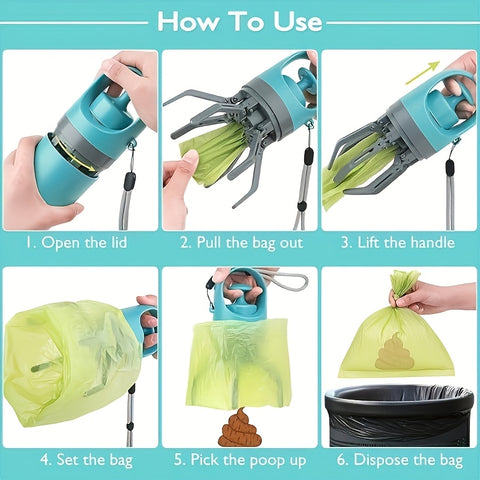 Portable Dog Poop Scooper with Bag Dispenser - Tutuky