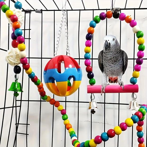 Engaging & Fun 5/15-Piece Bird Toy Set – Keep Your Feathered Friend Entertained! - Tutuky