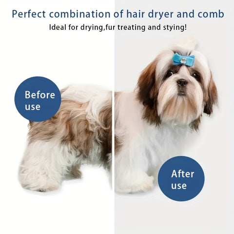 3 In 1 Pet Grooming Hair Dryer And Comb - Tutuky