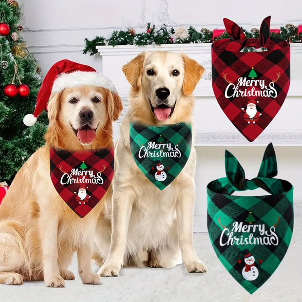 Christmas Pet Triangle Scarf Dog Bandanas - Tutuky