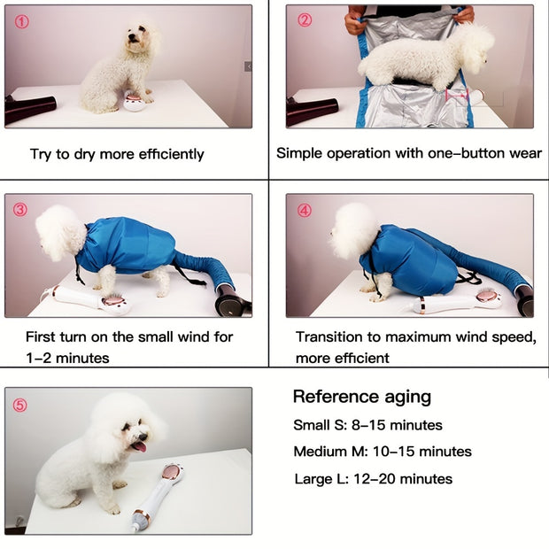 Quickly Dry Your Pet's Fur With This Folding Dog Hair Dryer Blow Bag! - Tutuky