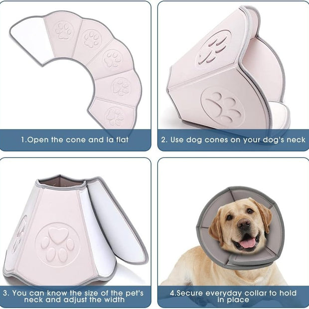 Adjustable Pet Protective Circle Collar Soft Nylon - Tutuky