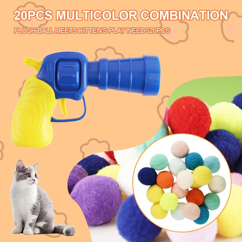 Cat Toy Balls with Launchers Set - Tutuky