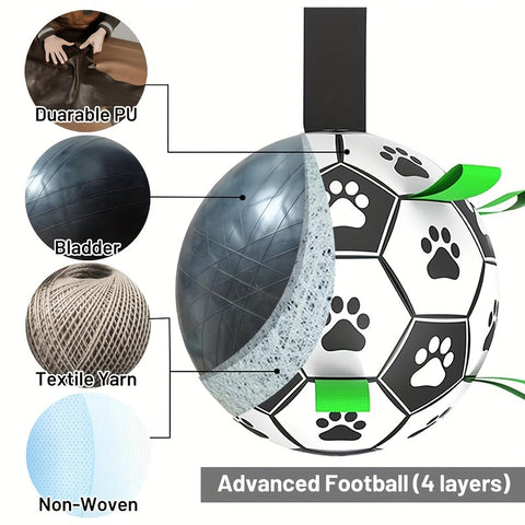 Dog Toys Soccer Ball With Straps - Tutuky