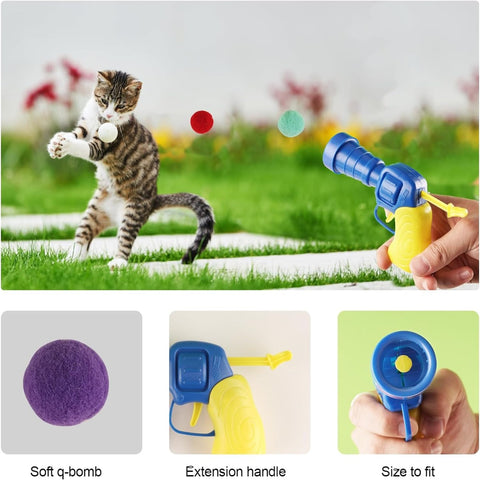 Cat Toy Balls with Launchers Set - Tutuky